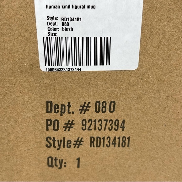 NIB! Rae Dunn Blush Human Kind Figural Cereal Coffee Mug w/ Rainbow Topper! - Picture 4 of 5